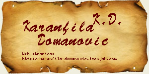 Karanfila Domanović vizit kartica